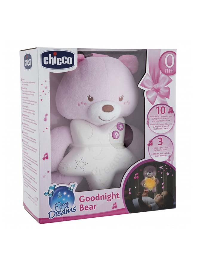 First Dreams Cot Panel Goodnight Bear 0M+, Pink