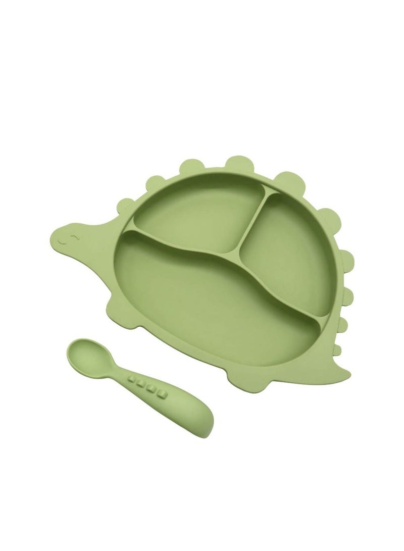 BPA-Free Silicone Dinosaur Plate and Spoon Feeding set