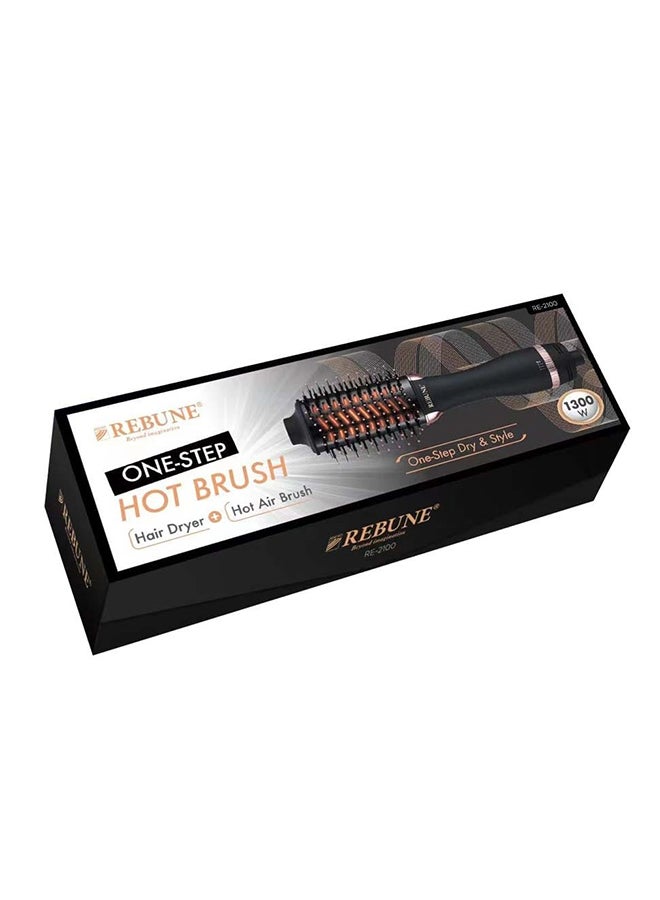 One Step Hot Brush Hair Styler 1300W Black