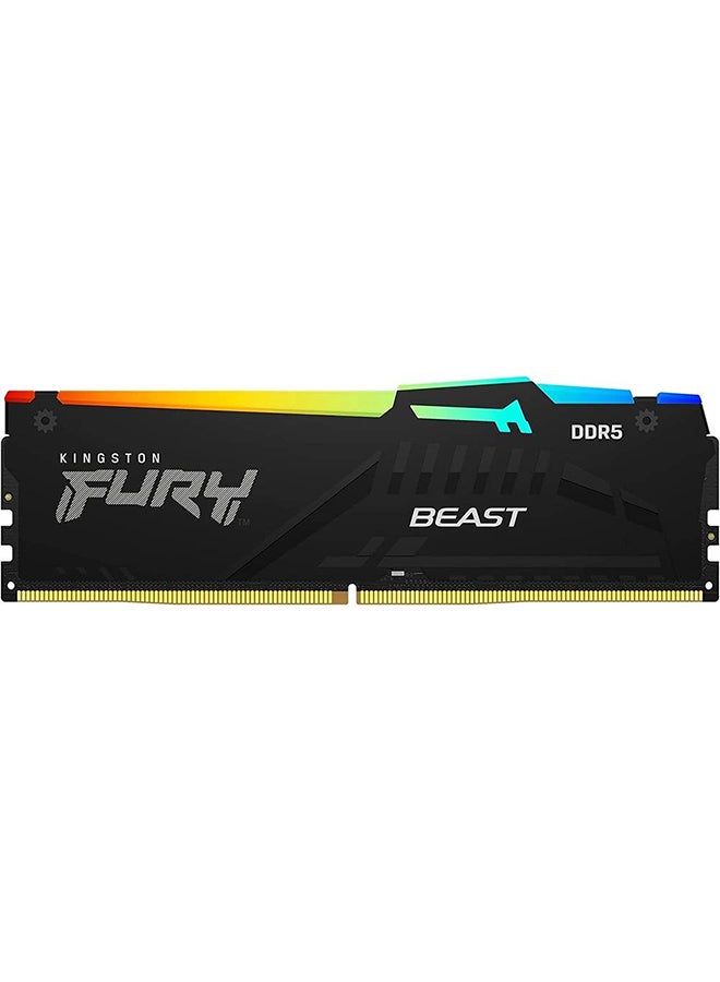 Fury Beast RGB 16GB DDR5 (2 x 8GB) Desktop Memory, 6000MHz Speed, CL 40 CAS Latency, 1.35 Voltage, 288-Pin, Dual Channel Kit, Non ECC Unbuffered DIMM, Black