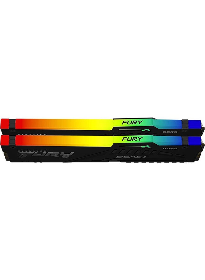 Fury Beast RGB 16GB DDR5 (2 x 8GB) Desktop Memory, 6000MHz Speed, CL 40 CAS Latency, 1.35 Voltage, 288-Pin, Dual Channel Kit, Non ECC Unbuffered DIMM, Black