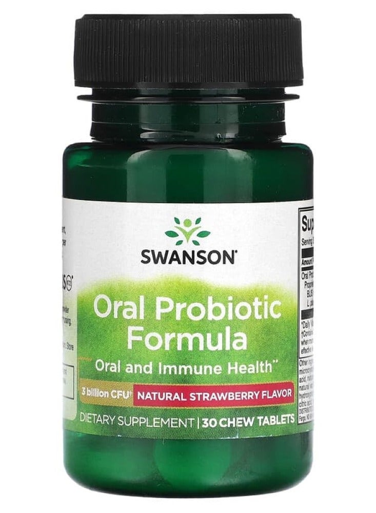 Oral Probiotic Formula - Natural Strawberry Flavor 3 billion Cfu 30 Chwbls