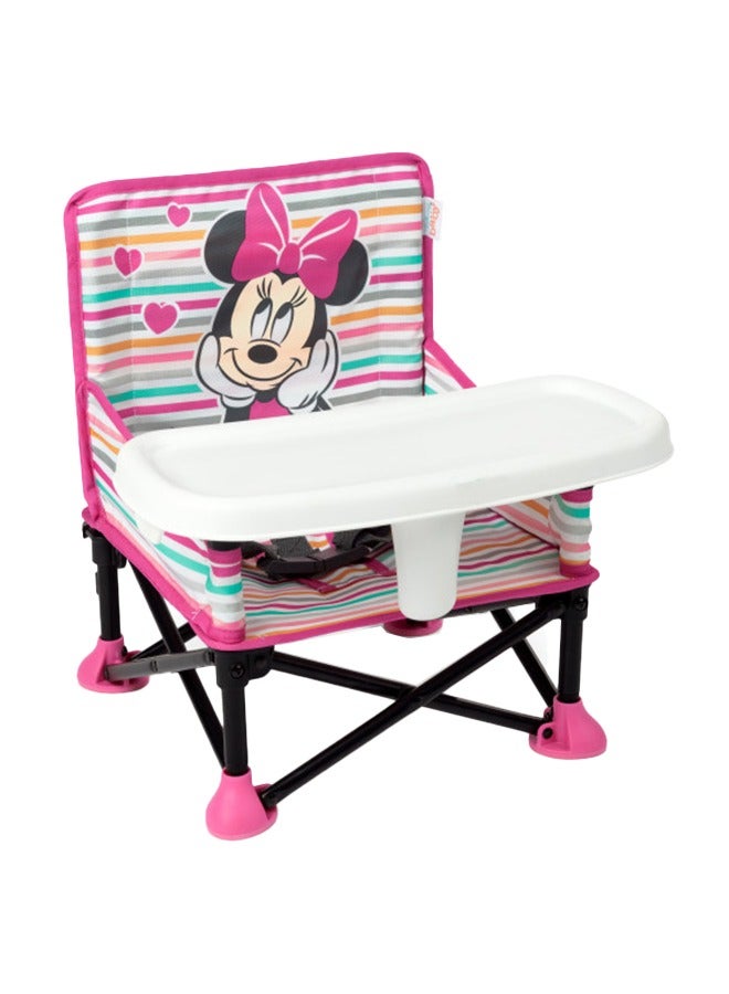 Minnie Mouse Pop ‘N Sit Portable Booster Seat – 3 Modes, Removable Tray, Travel-Friendly, for Babies 6 Months to Toddlers 3 Years