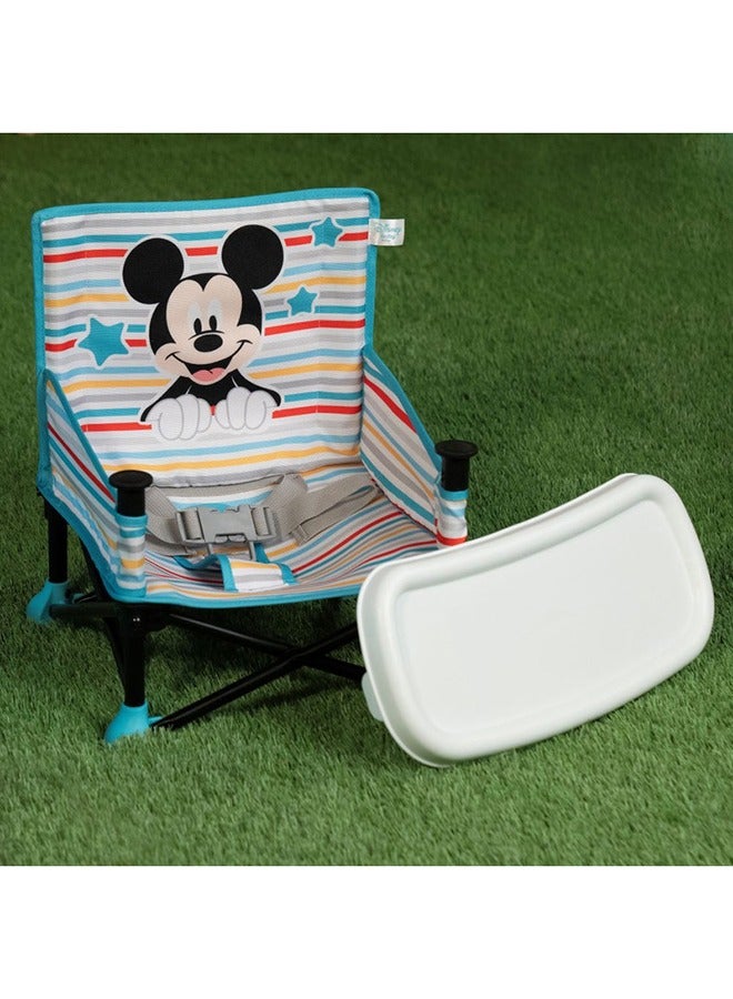 Mickey Mouse Pop ‘N Sit Portable Booster Seat – 3-in-1 Floor Seat, Feeding Seat with Tray, and Toddler Booster, for Babies 6 Months to 3 Years