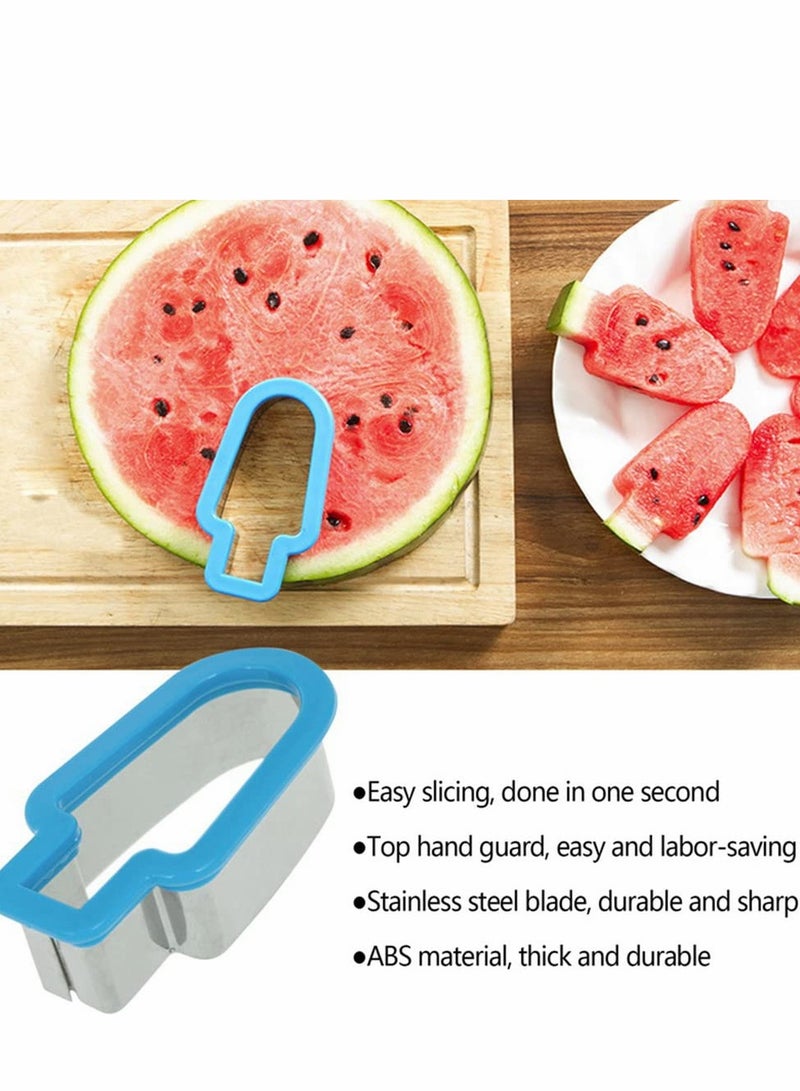 Popsicle Molds for Kids, 2 Pcs Shape Mold Watermelon Slice Model, Stainless Steel Fruit Cutter Kitchen Gadgets, Modeling Ice Lolly Moulds For Family Parties Camping