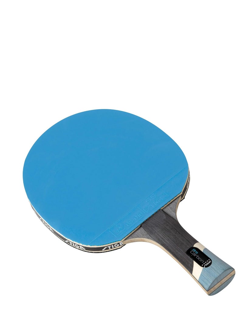 STIGA Pro Carbon Performance-Level Table Tennis Racket with Carbon Technology for Tournament Play - Red and Blue Colors