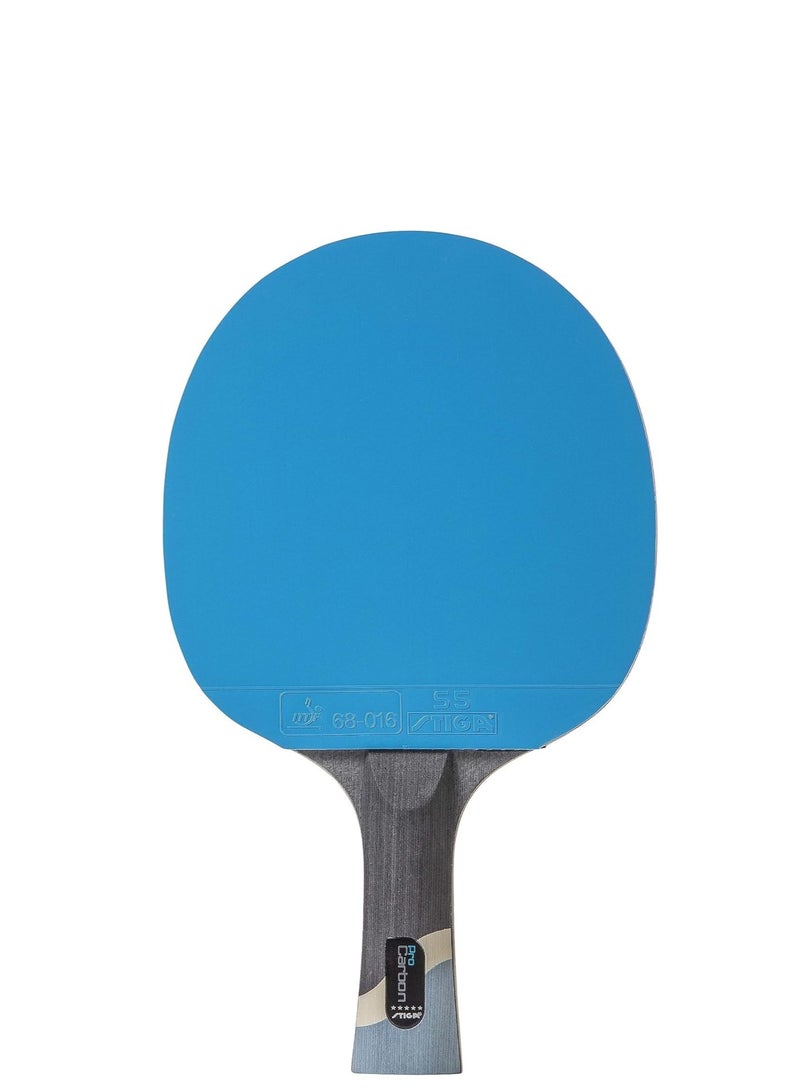 STIGA Pro Carbon Performance-Level Table Tennis Racket with Carbon Technology for Tournament Play - Red and Blue Colors