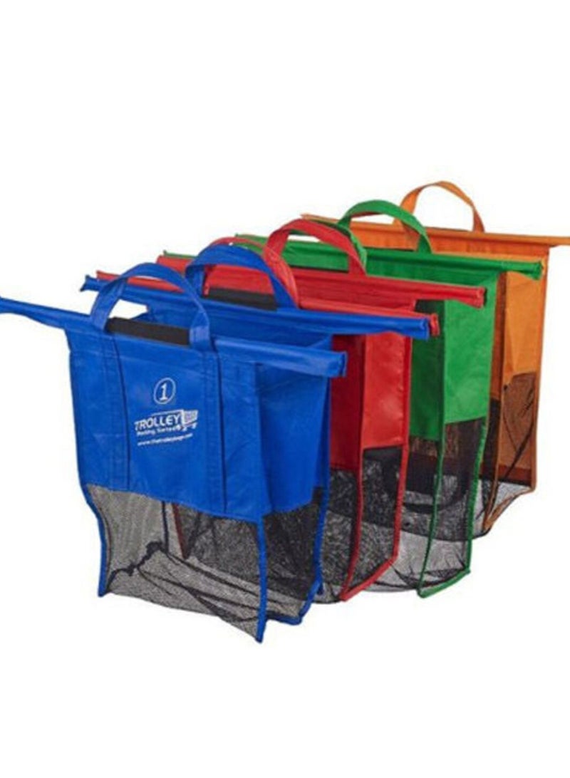 Trolley Bags Original Vibe - Set of 4 Eco-Friendly Reusable Shopping Bags for an Organized and Convenient Supermarket Shopping Experience, Designed for Efficient Checkout