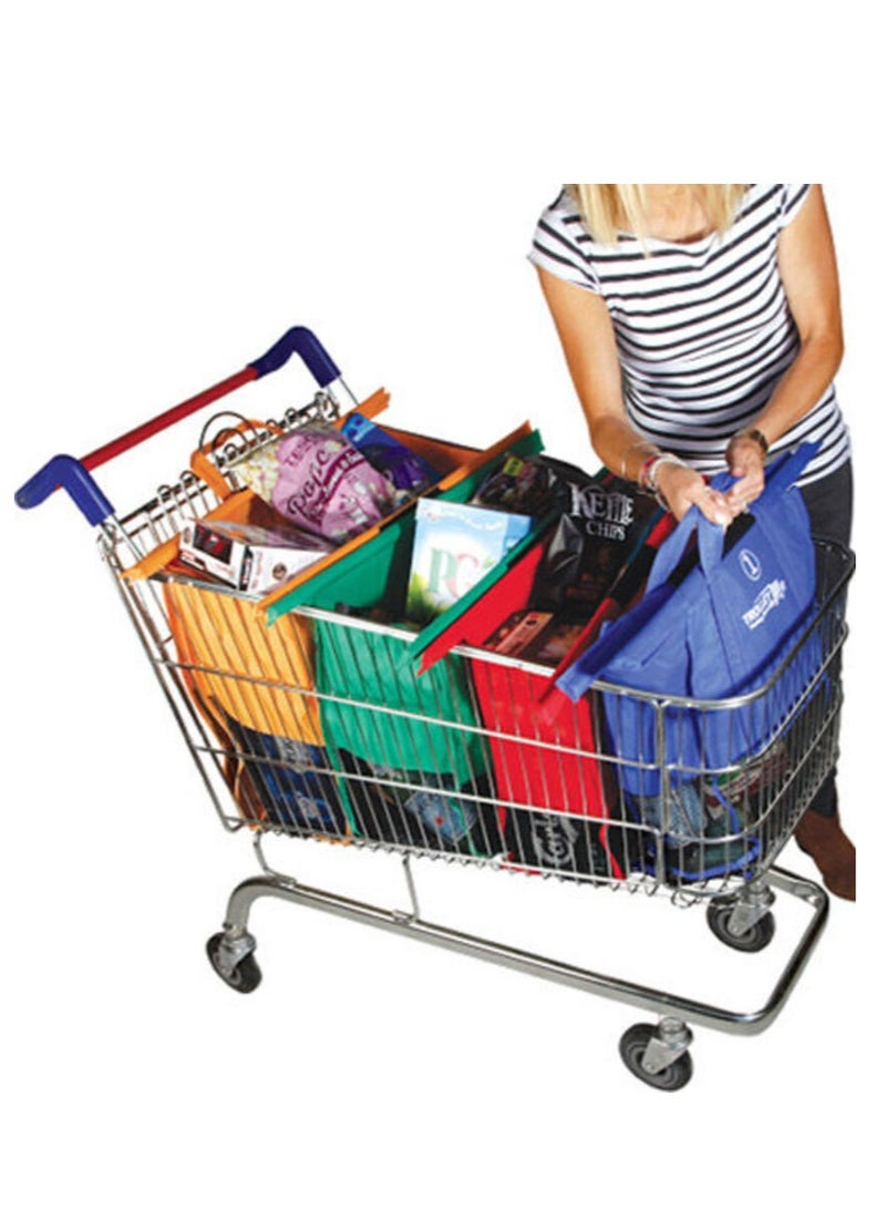 Trolley Bags Original Vibe - Set of 4 Eco-Friendly Reusable Shopping Bags for an Organized and Convenient Supermarket Shopping Experience, Designed for Efficient Checkout