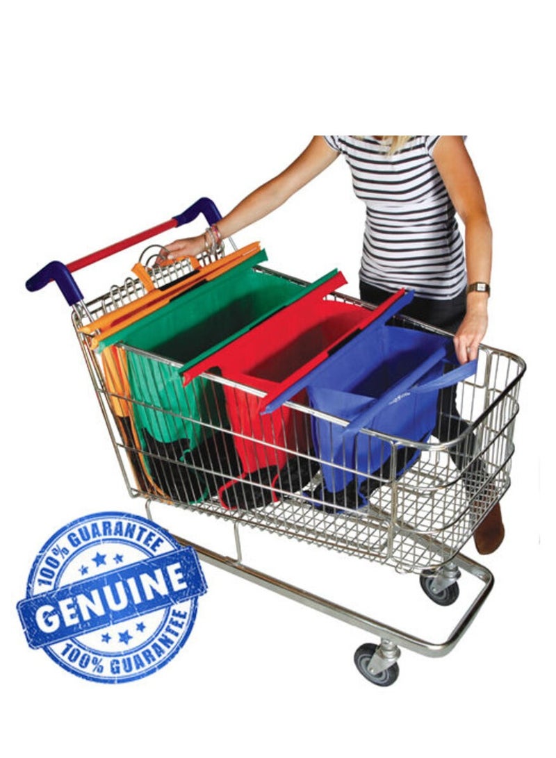 Trolley Bags Original Vibe - Set of 4 Eco-Friendly Reusable Shopping Bags for an Organized and Convenient Supermarket Shopping Experience, Designed for Efficient Checkout
