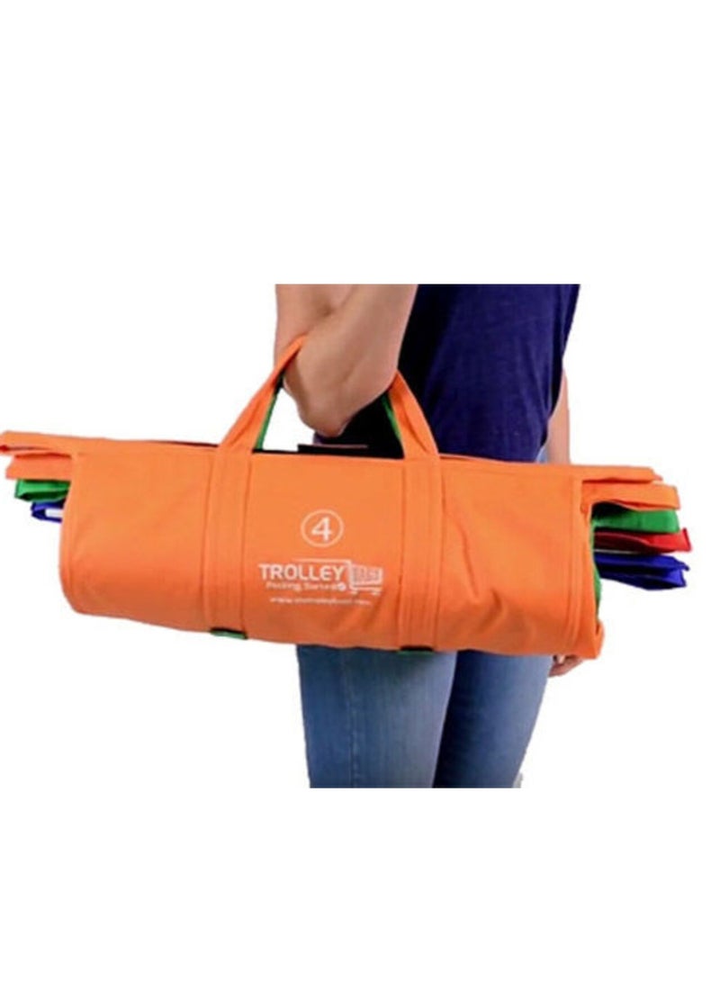 Trolley Bags Original Vibe - Set of 4 Eco-Friendly Reusable Shopping Bags for an Organized and Convenient Supermarket Shopping Experience, Designed for Efficient Checkout