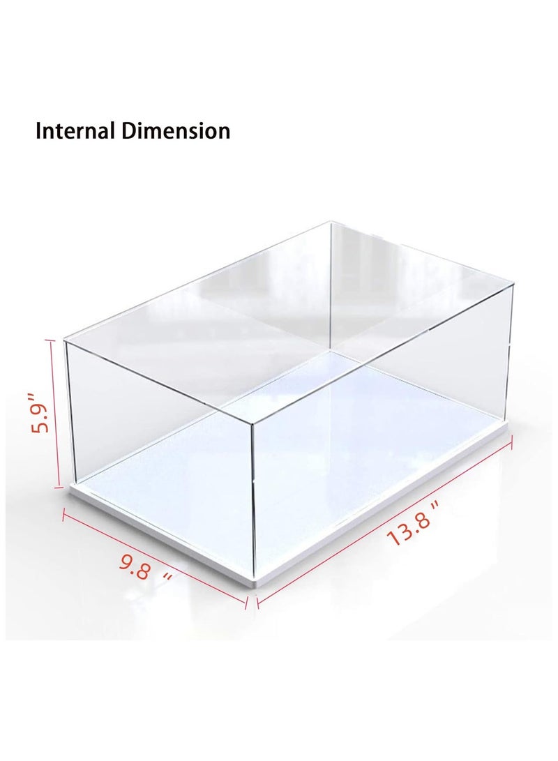 Clear Acrylic Display Case for Lego Central Perk Toys Assemble Transparent Acrylic Box Dustproof Protection Showcase with White Wood-Plastic Base (13x9.8x5.9inch; 33x25x15cm)