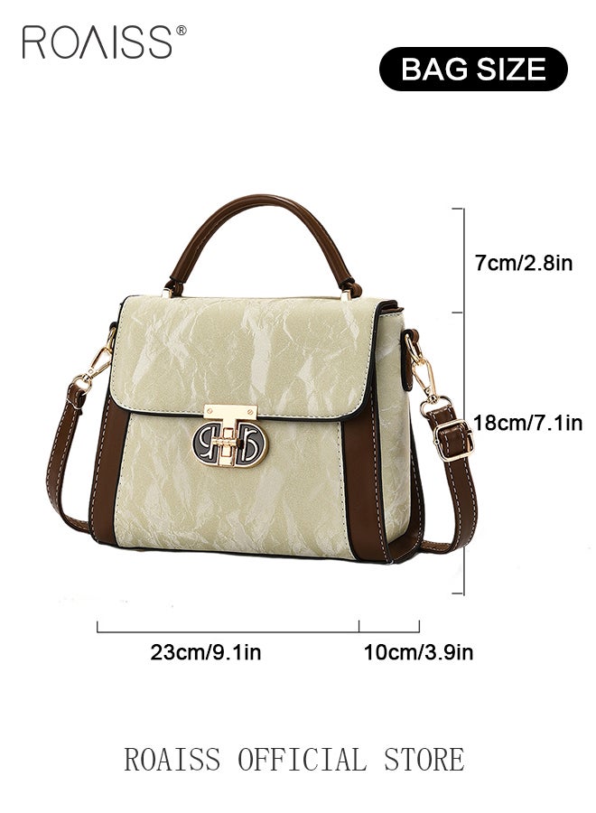 Multifunctional Handbag with Large Capacity for Women Water Ripple Textured PU Leather Crossbody Bag Ladies Fashion Versatile Shoulder Bag Ideal for Casual Outings and as a Birthday Gift