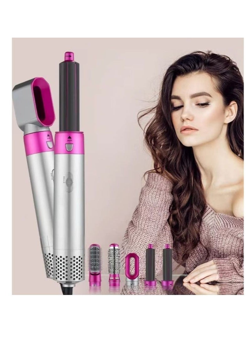 5 In 1 Hair Curler Rotating Hair Dryer Hair Straightener Comb Curling Brush 5 interchangeable barrels, 3 adjustable modes, 30S heating, smoothing iron styling tools