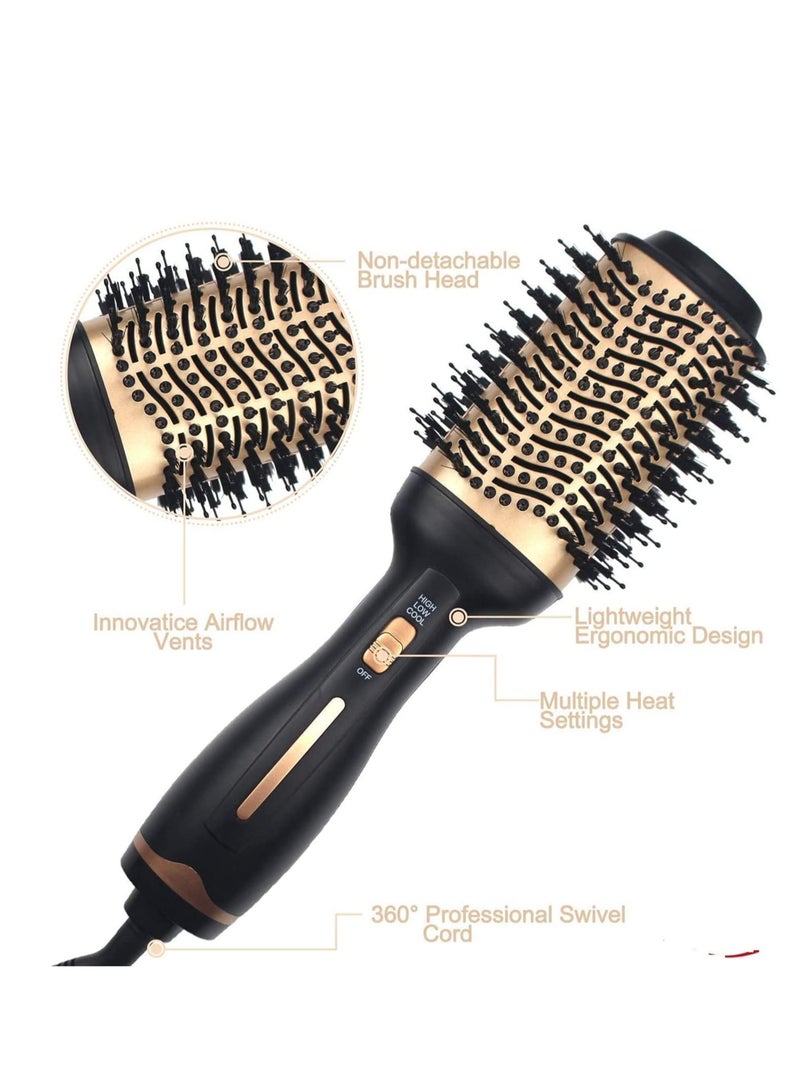 Hot Air Brush,Hair Dryer Brush, Professional Hair Dryer & Volumizer 3 in 1 Upgrade Anti-Scald Negative Ionic Technology Hair Straightener Brush,Salon Negative Ion Ceramic Electric Blow Dryer