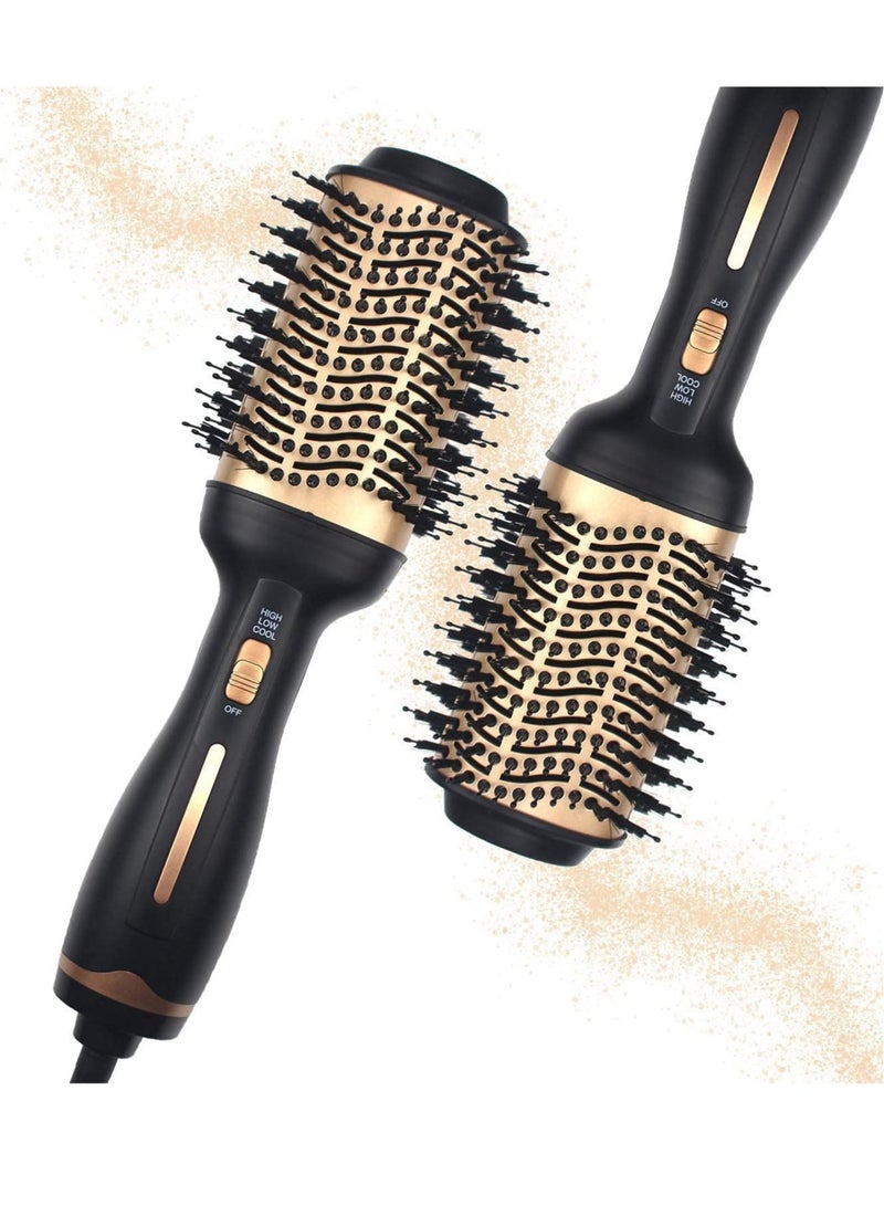 Hot Air Brush,Hair Dryer Brush, Professional Hair Dryer & Volumizer 3 in 1 Upgrade Anti-Scald Negative Ionic Technology Hair Straightener Brush,Salon Negative Ion Ceramic Electric Blow Dryer