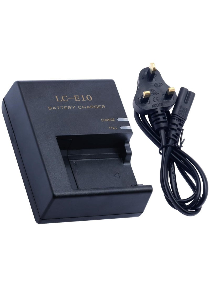 LC-E10 Battery Charger for Canon LC-E10 LC-E10C LC-E10E Batteries for Canon EOS Rebel T7 T6 T5 T3 T100 4000D 3000D 2000D 1500D 1300D 1200D 1100D Cameras Battery Quick Chargers,with Power Supply Cord.