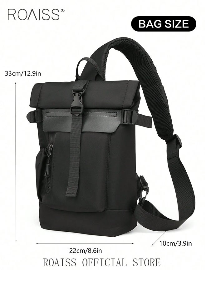 Trendy Nylon Shoulder Bag for Men Waterproof Outdoor Travel New Business Casual Chest Bag Men's Simple Lightweight Crossbody Bag Carry On Mobile Phone Bags Perfect for as Gifts