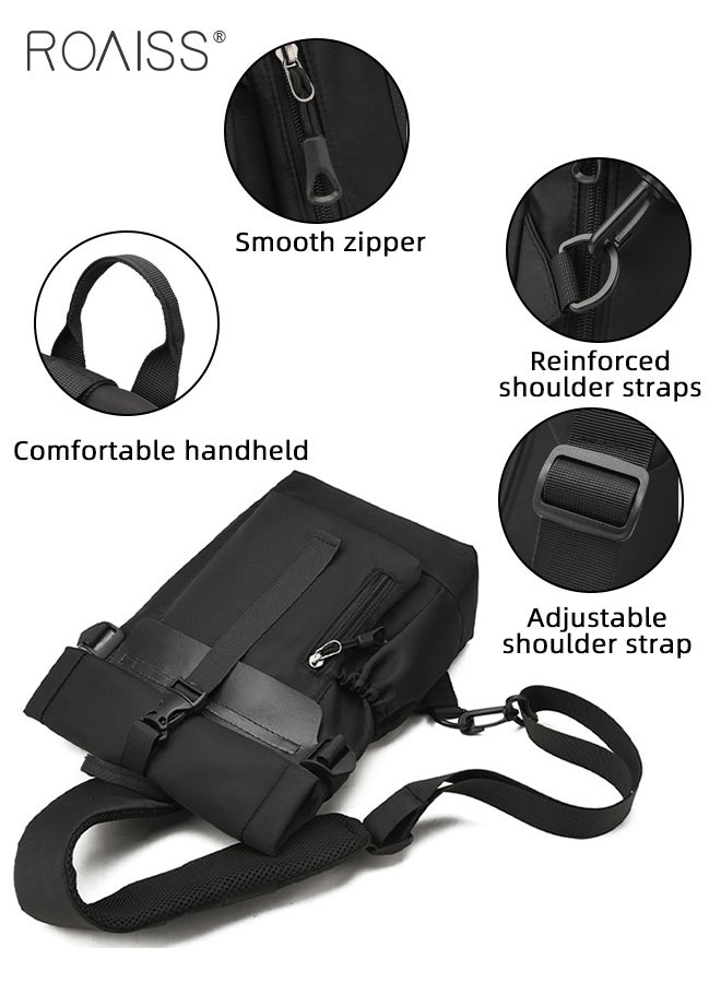 Trendy Nylon Shoulder Bag for Men Waterproof Outdoor Travel New Business Casual Chest Bag Men's Simple Lightweight Crossbody Bag Carry On Mobile Phone Bags Perfect for as Gifts