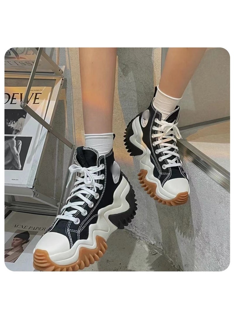 New Thick Soled Elevated Sponge Cake Casual Canvas Shoes