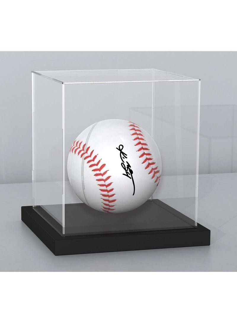 Clear Self-Assembly Acrylic Display Case with Black Velvet Base, Deluxe Dustproof Showcase, Cube Countertop Box for Collectibles, Home Organization (4x4x4 inch)