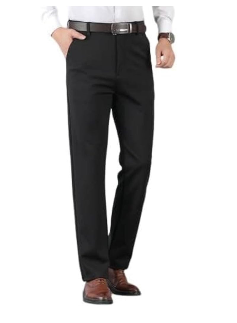 Men's Classic Regular Fit Formal Pants Casual Business Trousers Trendy Straight Leg Dress Pants With Pockets