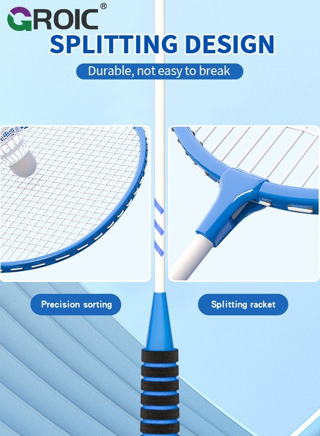 2 Pieces Badminton Set, Lightweight Alloy Badminton Racket Including 3 Nylon Badminton and 1 Racket Bags,Outdoor Sports Accessories