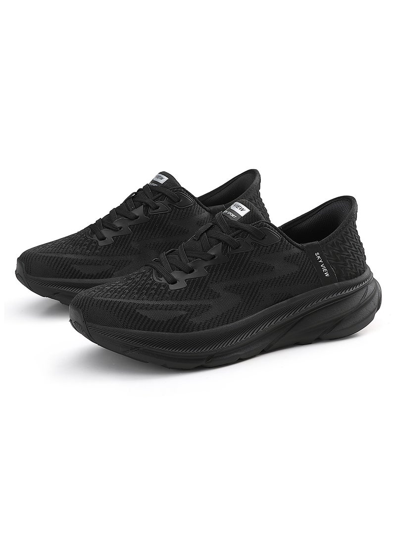 SKY VIEW Supportive Men And Women Hands Free Slip-ins Running Shoes Unisex Cushioned Breathable Athletic Fashion Sneakers Non Slip Walking Tennis Shoes Black