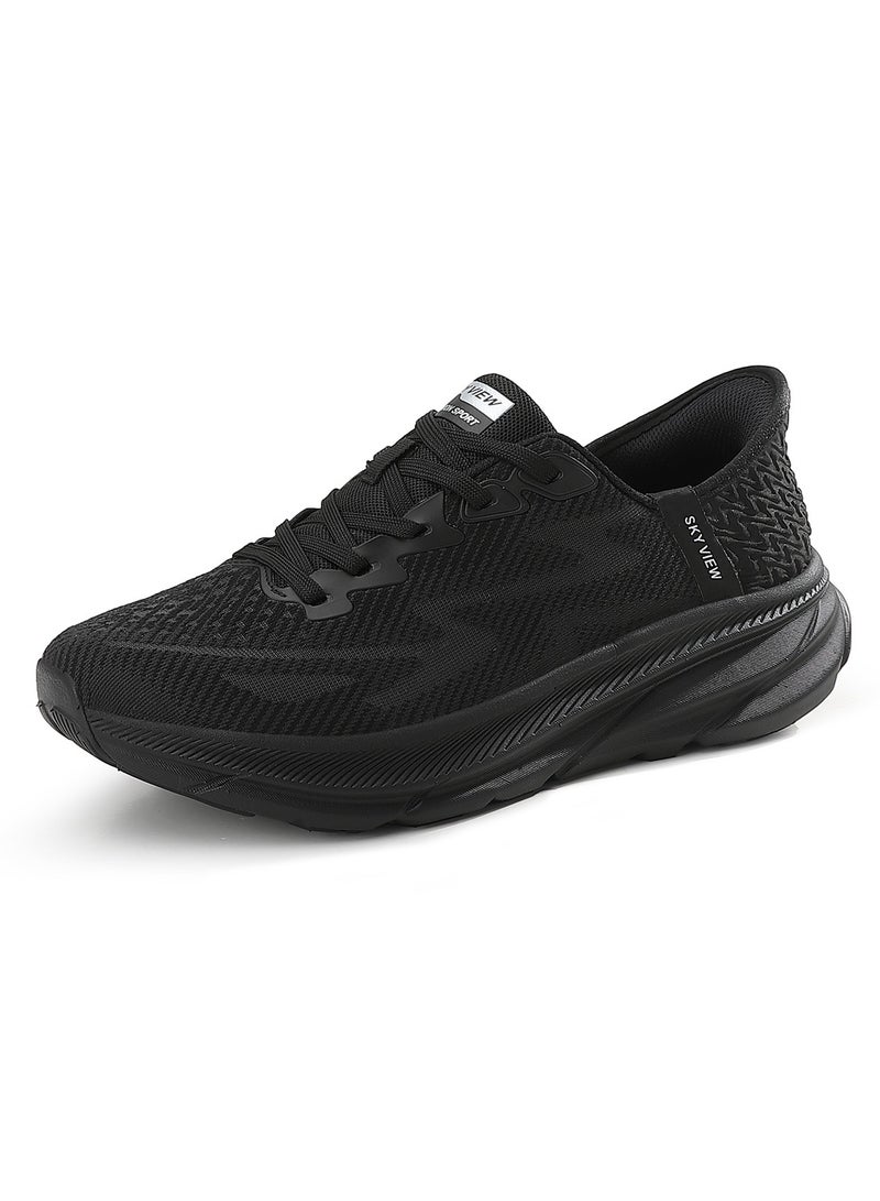 SKY VIEW Supportive Men And Women Hands Free Slip-ins Running Shoes Unisex Cushioned Breathable Athletic Fashion Sneakers Non Slip Walking Tennis Shoes Black