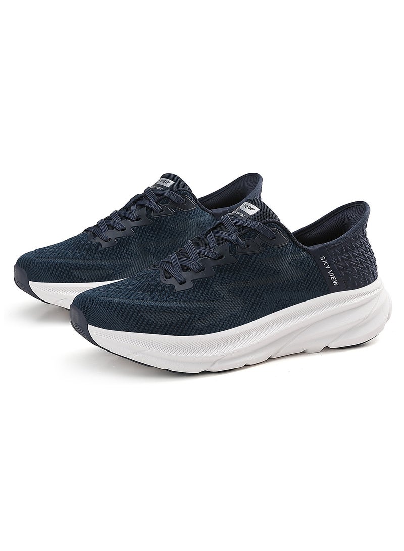 SKY VIEW Supportive Men And Women Hands Free Slip-ins Running Shoes Unisex Cushioned Breathable Athletic Fashion Sneakers Non Slip Walking Tennis Shoes Blue