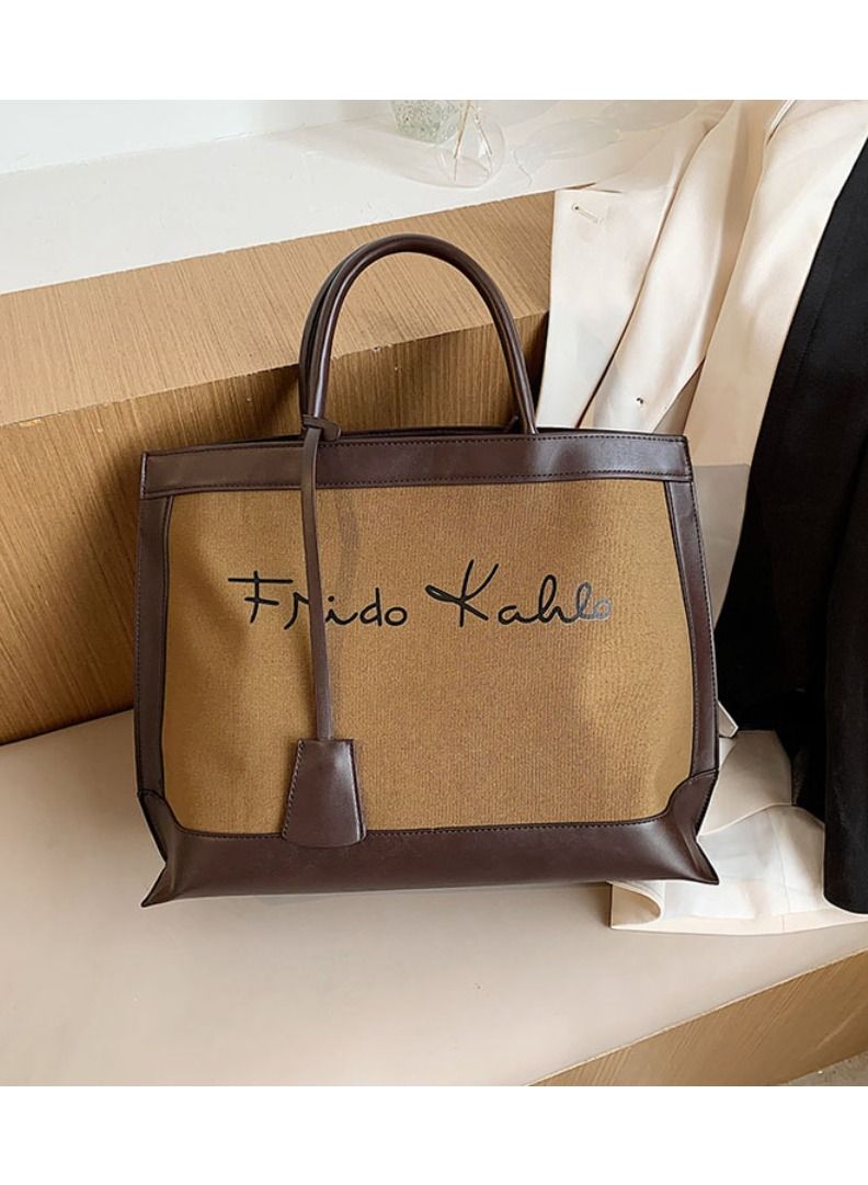 Fashion Designer Shopping Leather Handle Bags Women Handbags Ladies Canvas Tote Handbag Rup Art