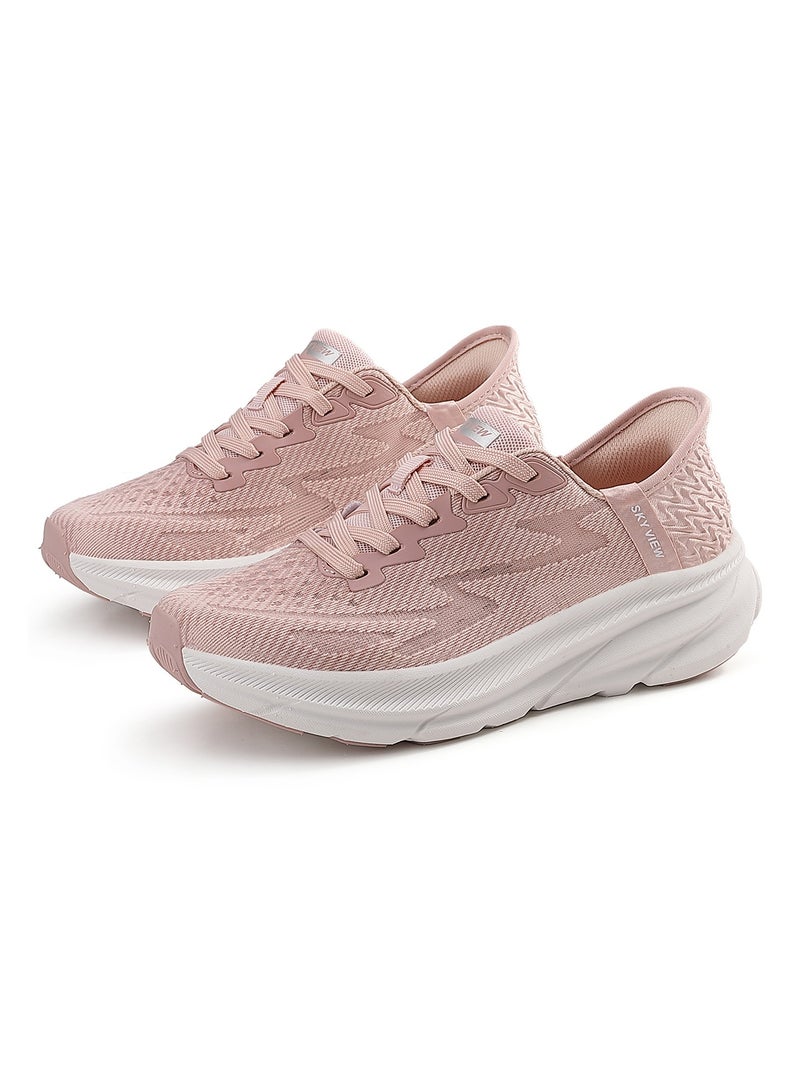 SKY VIEW Supportive Men And Women Hands Free Slip-ins Running Shoes Unisex Cushioned Breathable Athletic Fashion Sneakers Non Slip Walking Tennis Shoes Pink