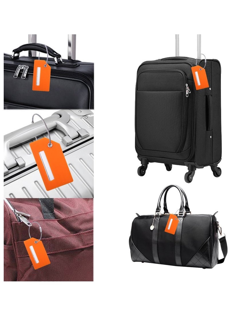 5 Pack Silicone Luggage Tag, With Name ID Card Quickly Spot Luggage Suitcase, Anti-lost Tag, Orange