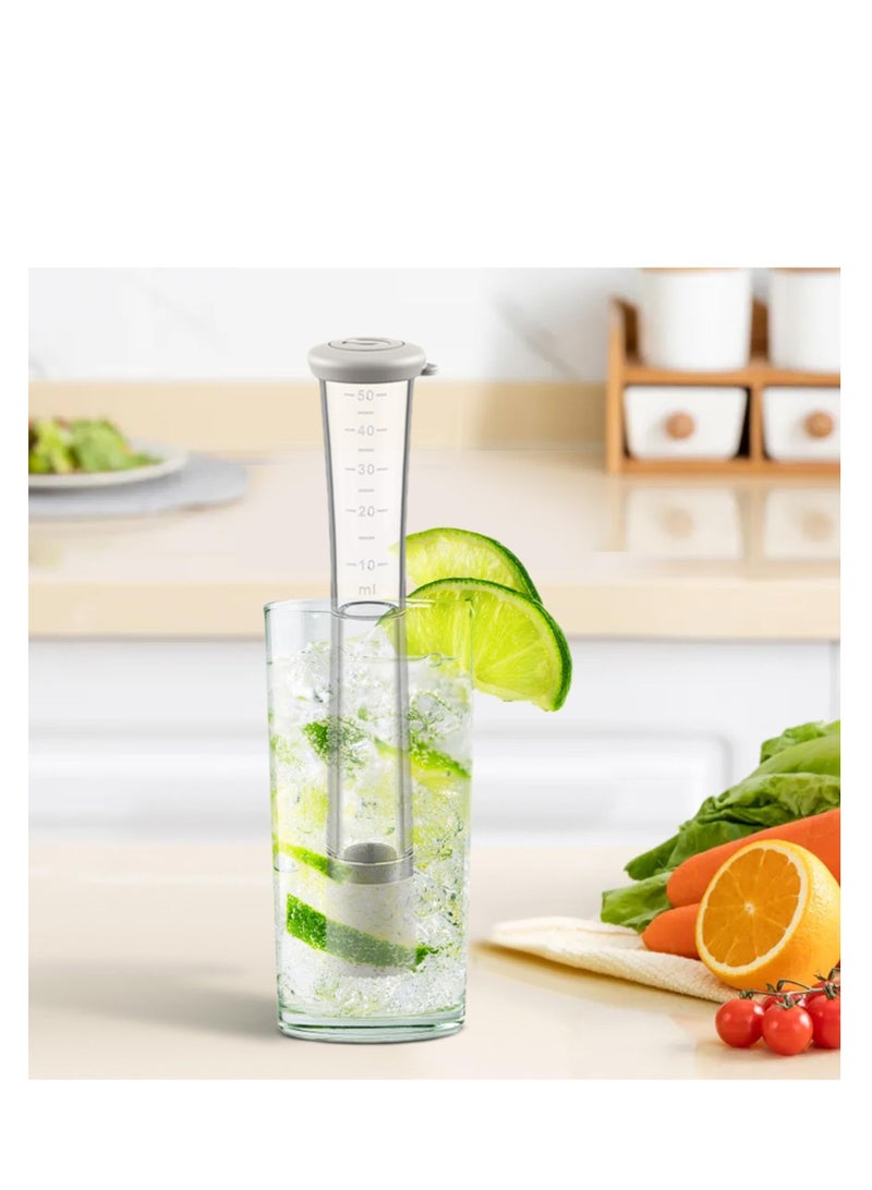 Lemonade Muddler, Cocktail Muddler with Measuring Cup, 2in1 Muddler and Measuring Tool Capability,  for Making Delicious Mojitos, & Other Fruit Based Drinks & Beverages in Various Containers