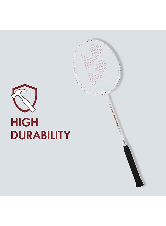 Gr 303I White Aluminium Badminton Racquet With Full Cover