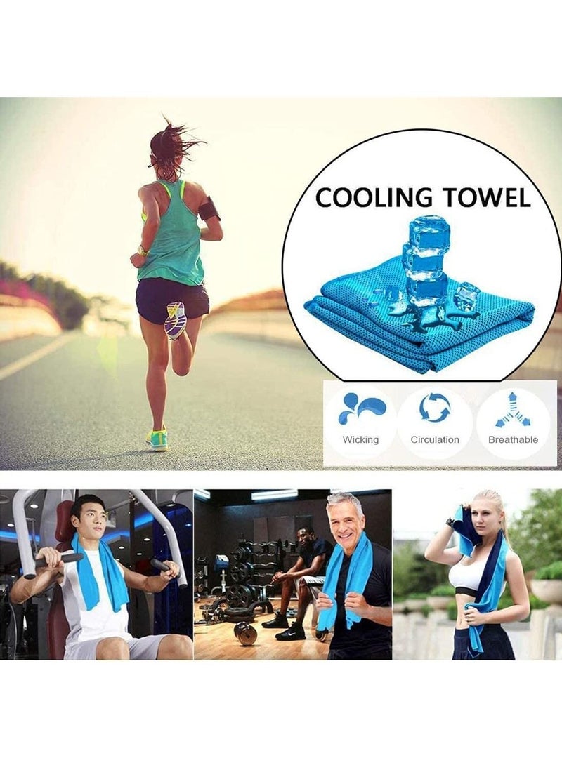 SYOSI 3 Pcs Cooling Towels, Cool Cold Towel for Neck, Soft Breathable Chilly Towel, Microfibre Ice Towel for Men Women Yoga Golf Gym Travel Camping Football Workout (100 x 30 cm)