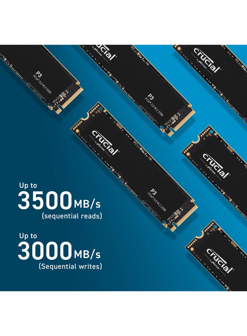 P3 500GB PCIe 3.0 3D NAND NVMe M.2 SSD, up to 3500MB/s CT500P3SSD8 500 GB