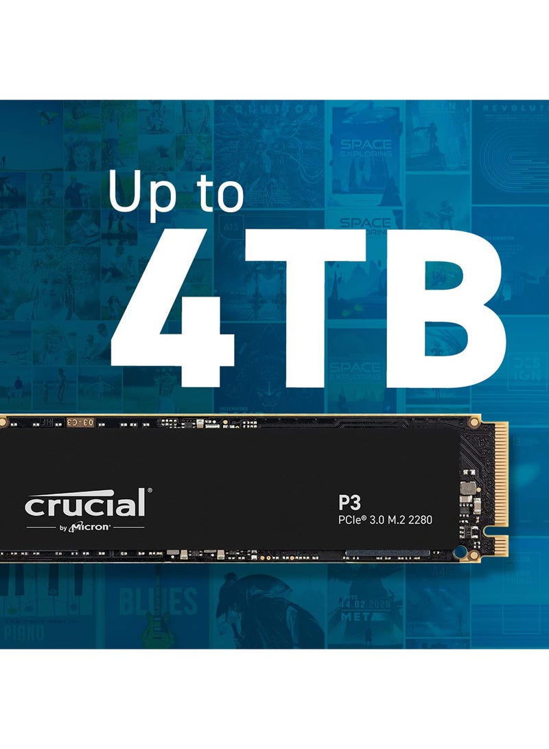 P3 500GB PCIe 3.0 3D NAND NVMe M.2 SSD, up to 3500MB/s CT500P3SSD8 500 GB