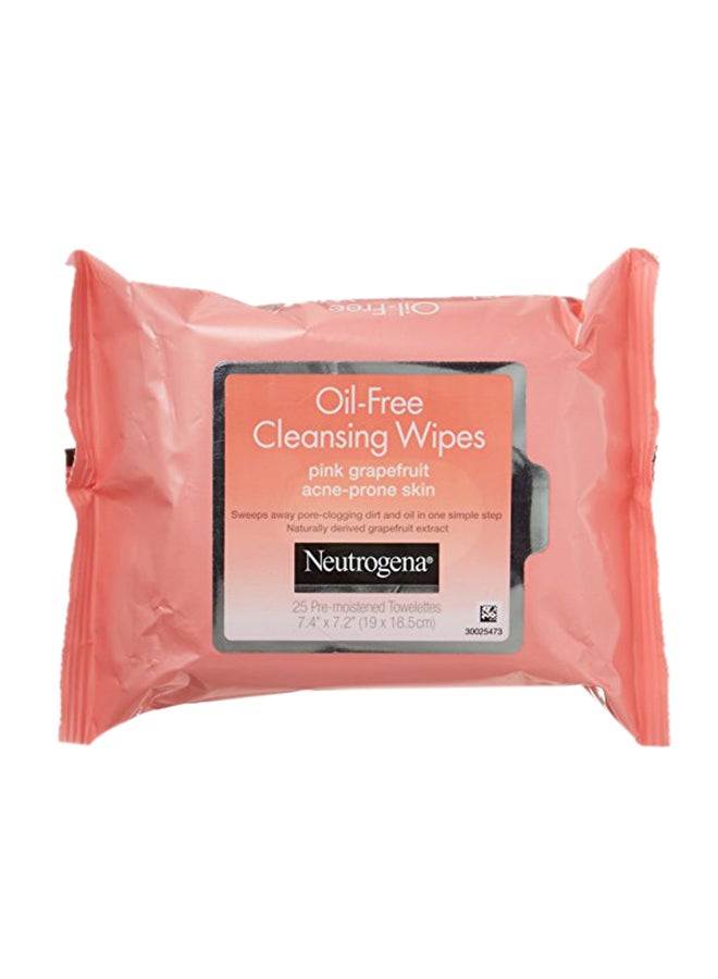 Pack Of 2 Oil-Free Cleansing Pink Grapefruit Wipes