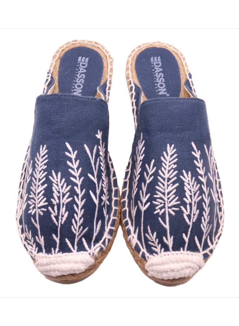 Embroidered Lavender Espadrilles (Nile Blue)