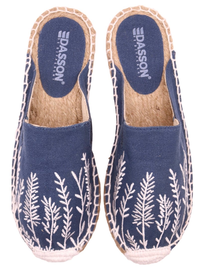 Embroidered Lavender Espadrilles (Nile Blue)