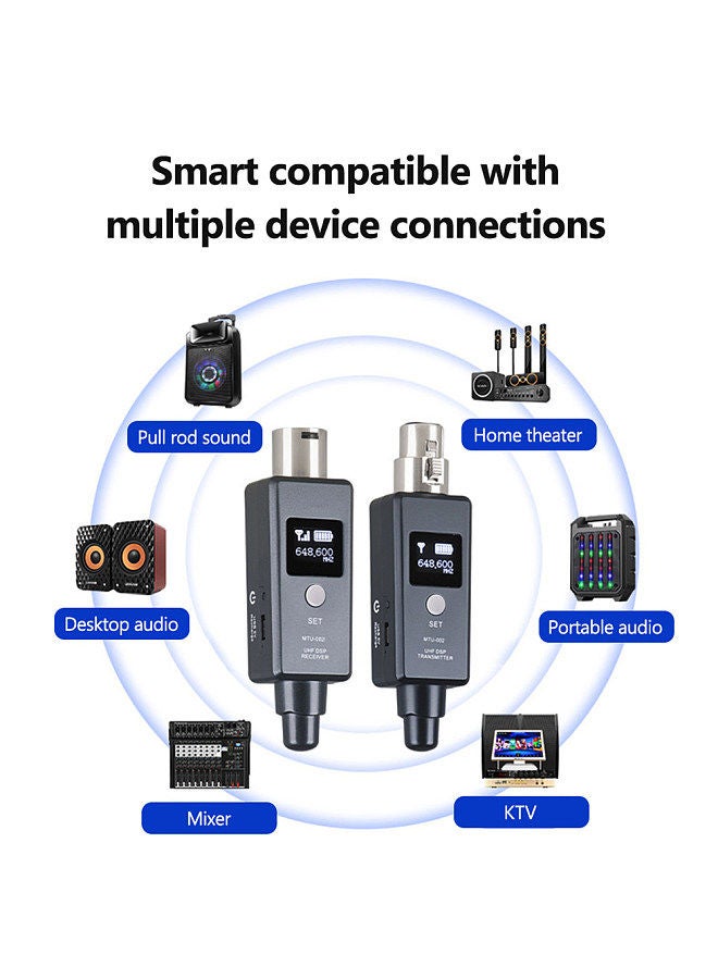 1 Pair Microphone Wireless System Wireless Transmitter System Transmitter & Receiver for Dynamic/Condenser Microphone