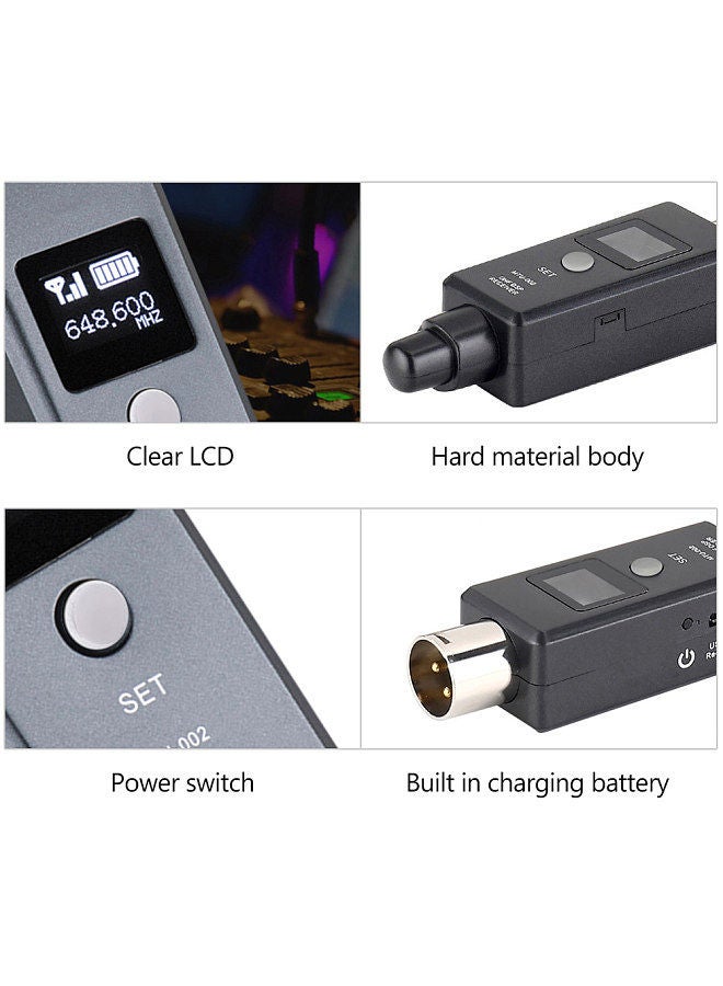 1 Pair Microphone Wireless System Wireless Transmitter System Transmitter & Receiver for Dynamic/Condenser Microphone