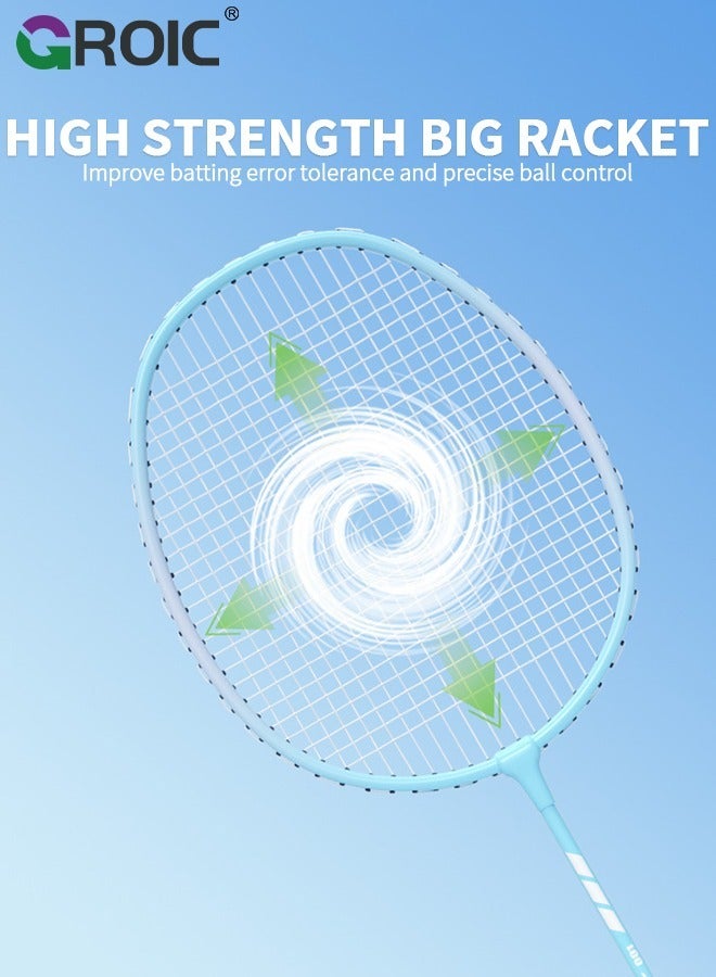 2 Pieces Badminton Set,Outdoor sports set,Badminton Set Including 1 Badminton Bag,2 Rackets,3 badminton balls,2 Replacement Grip Tapes