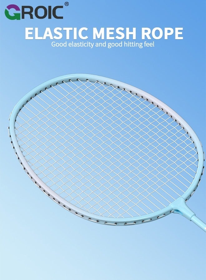 2 Pieces Badminton Set,Outdoor sports set,Badminton Set Including 1 Badminton Bag,2 Rackets,3 badminton balls,2 Replacement Grip Tapes