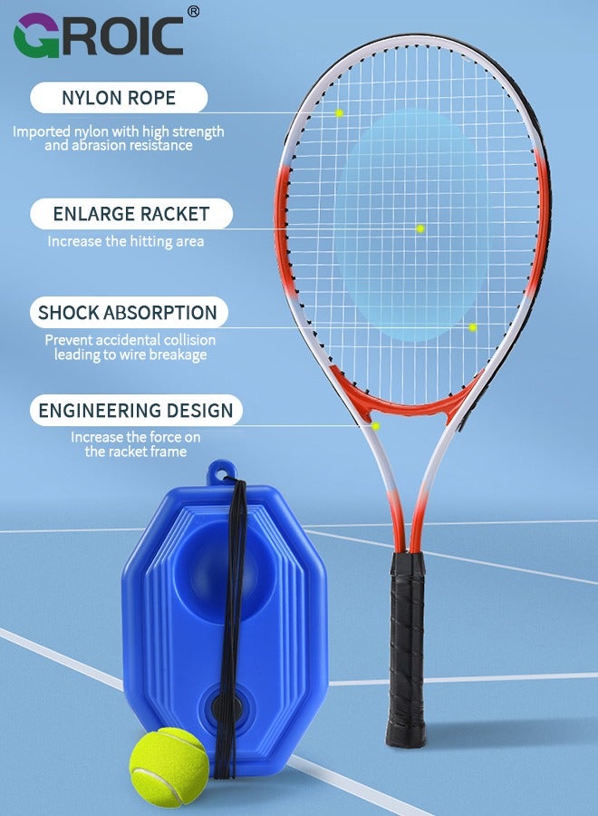 Tennis Rackets Set for Adults and Kids, 2 Player Tennis Rackets Set 27 Inch with 20 Inch for Parent-Child Activities with Tennis Trainer Rebound Balls, 2 Bag and 5 Replacement Grip Tapes