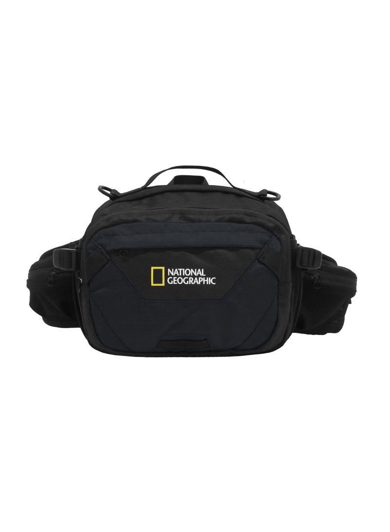 National Geographic DESTINATION Waist Bag Black, Durable Water Resistant Polyester RFID Pocket Hip Bag/Belt Bag For Men Women Hiking Trekking Camping Outdoor Travel