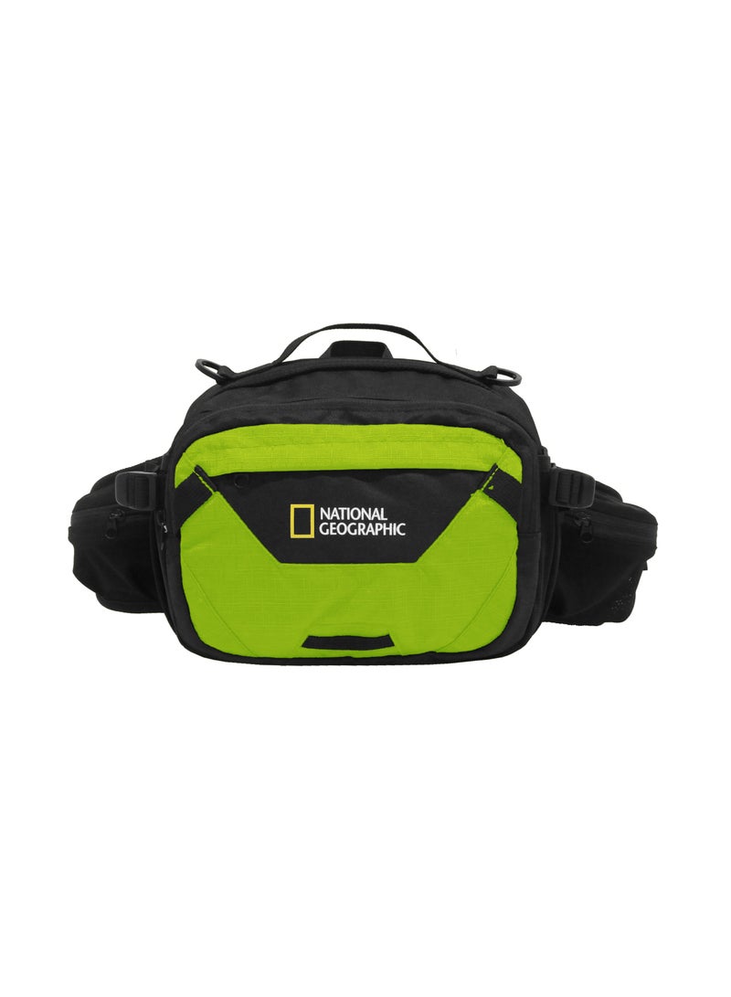 National Geographic DESTINATION Waist Bag Lime, Durable Water Resistant Polyester RFID Pocket Green Hip Bag/Belt Bag For Men Women Hiking Trekking Camping Outdoor Travel