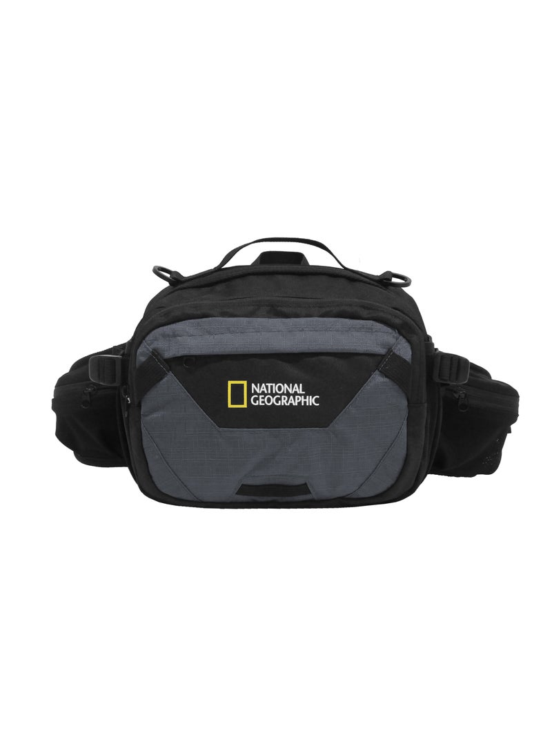 National Geographic DESTINATION Waist Bag Grey, Durable Water Resistant Polyester RFID Pocket Hip Bag/Belt Bag For Men Women Hiking Trekking Camping Outdoor Travel