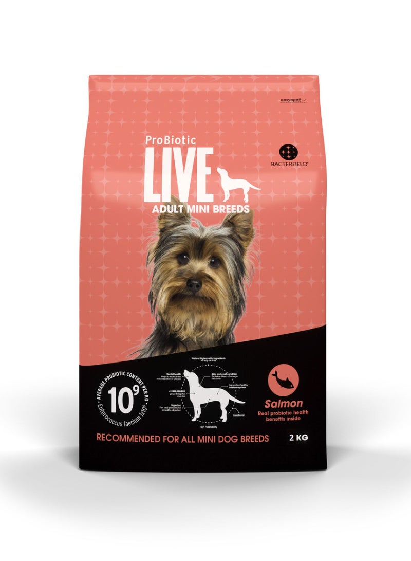 Dog dry food adult mini breeds salmon and rice